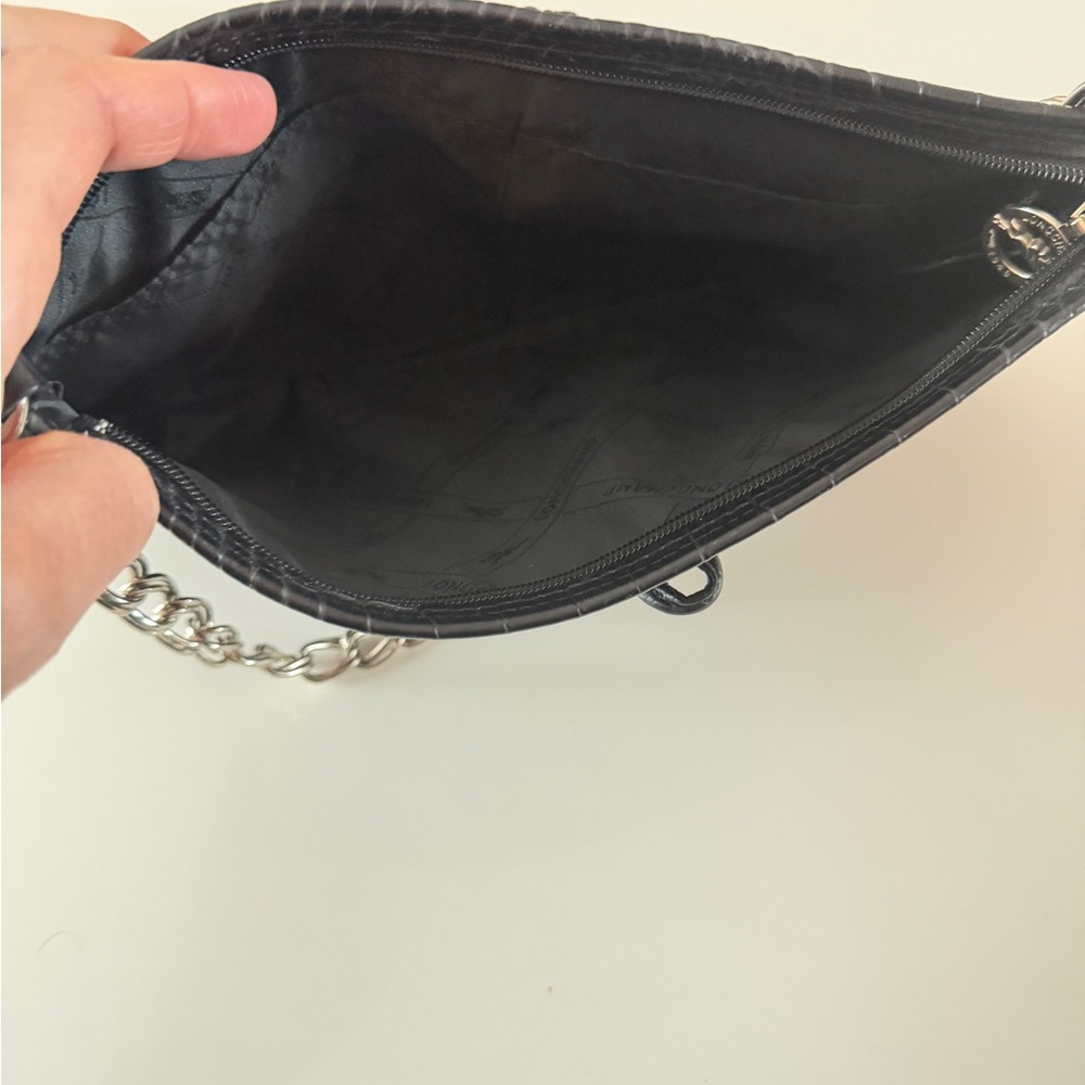 Longchamp Croc-Embossed Leather Shoulder Bag - Picture 10 of 13